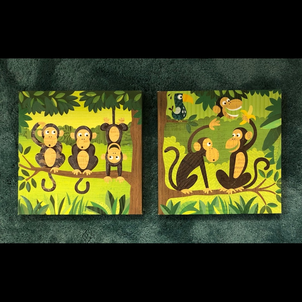 Bed Bath & Beyond Green Monkey Music Canvas Art